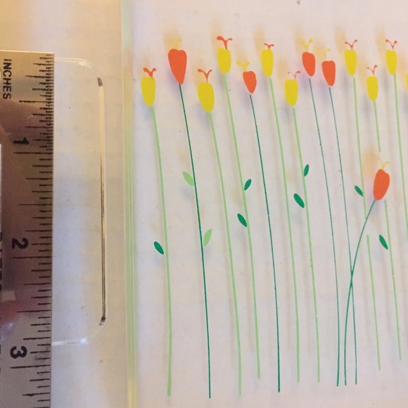 1950s Mid-Century Modern Acrylic Lucite Tray With Floral Tulips Motif Vintage - Picture 7 of 7